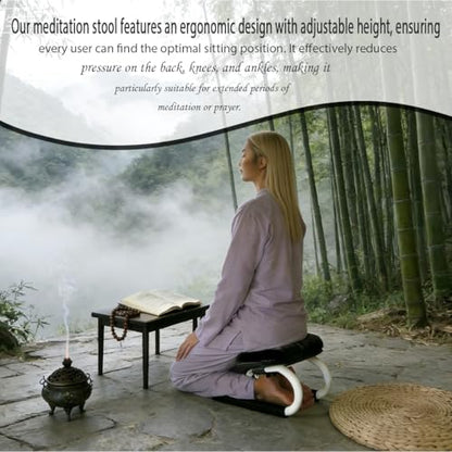 Meditation Bench,Adjustable Metal Kneeling Chair,Non-Slip Meditation Chair with Cushion,Ergonomic Meditation Chairs or Yoga Stool, Seiza Chairs for meditations, Home Studios, Yoga Rooms.