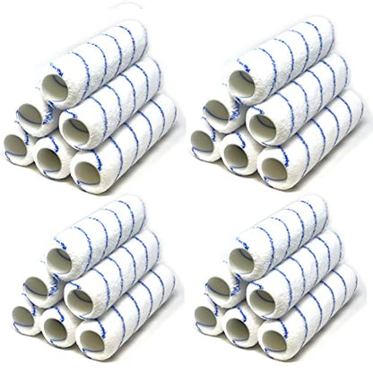 Allgala Paint Rollers 9 inch 3/8 Nap 24 Pack Shedless Lint Free Microfiber Paint Roller Covers for Paint Roller Kit House Painting Project - size: 9" Microfiber (Pack of 24)