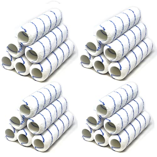 Allgala Paint Rollers 9 inch 3/8 Nap 24 Pack Shedless Lint Free Microfiber Paint Roller Covers for Paint Roller Kit House Painting Project - size: 9" Microfiber (Pack of 24)