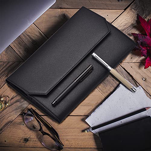 Lanxivi Fountain Pen Case Black Gray Coffee Style PU Leather 48 12 - color: Black- 12 Slot