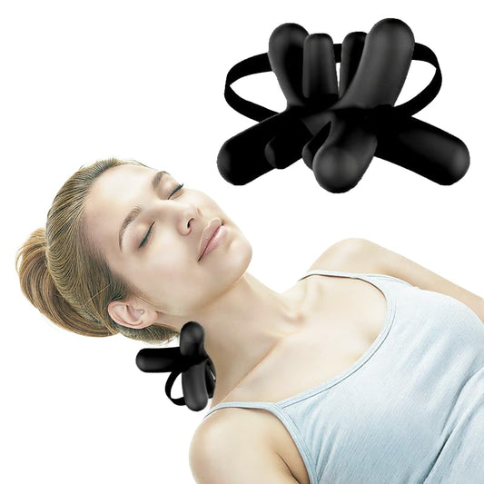 Occipital Release Tool for Neck, Suboccipital Release Tool and Shoulder Trigger Point Massager, Deep Tissue Acupressure Massage Tool for Headache, TMJ and Cervical Tension Relief, Hands-Free Design - color: Black