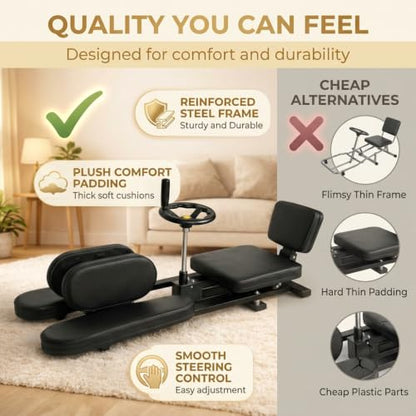 Leg Stretch Machine for Splits, 440LBS Heavy Duty Steel Frame Leg Stretcher, Split Machine Training Fitness for Home Gym, 240° Leg Stretching Equipment for Adults Teens Ballet Dance Gymnastics（Black） - color: Black