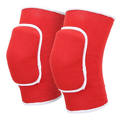 1 Pair Protective Knee Pads,Thicken Sponge Brace Knee Guards,Knee Pads for Dance Yoga Multi Sports (Red)