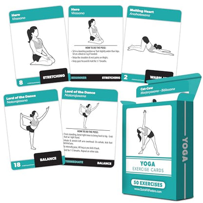 3 Pack - Dumbbell, Bodyweight & Yoga Pose Exercise Cards - Fitness Workout Playing Cards