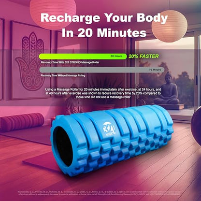 321 Strong Foam Roller - Medium Density Deep Tissue Massager for Muscle Massage and Myofascial Trigger Point Release, with 4K eBook - color: Bubble Gum