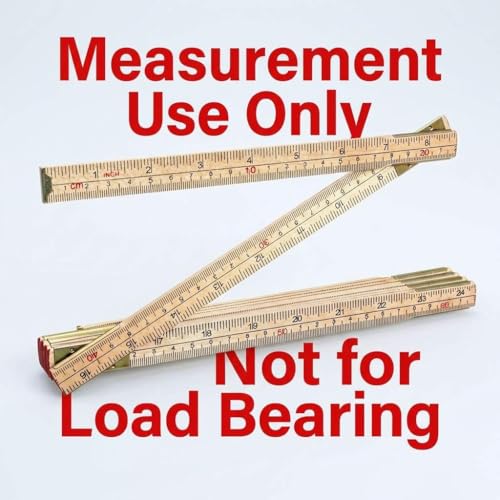 QWORK Folding Wood Rule, 6 FT 6 Inch Foldable Ruler with US and Metric Measurements for Carpenters