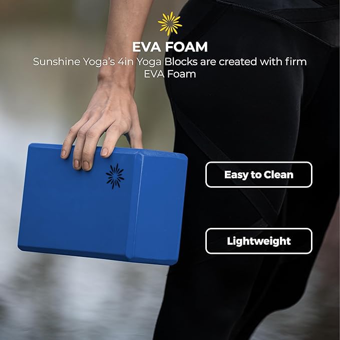 Bulk 4in Foam Yoga Blocks, 10 Pack - color: Blue