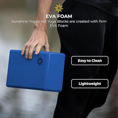Bulk 4in Foam Yoga Blocks, 10 Pack - color: Blue