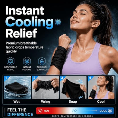 3PCS Running Gear Set for Women, Sports Cooling Headband, Running Slim Belt and Wrist Sweat Towel, Non-Slip Sweatbands Soft Breathable Cooling Workout Sweat Band for Yoga,Gym,Hiking, Fitness