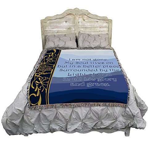 Pure Country Weavers I Am Not Gone My Soul Lives On Blanket Blue - Sympathy Bereavement Gift Tapestry Throw Woven from Cotton - Made in the USA (72x54) - color: Soul Lives Blue, size: 72" x 54"