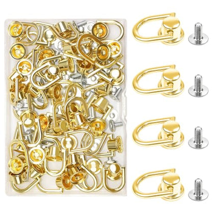 40Pcs D Rings for Purse,Metal D Rings for Bag Making, Purse Hardware for Handbags, Crossbody Straps, Leather Craft, DIY Bag Repair (Gold) - color: Gold