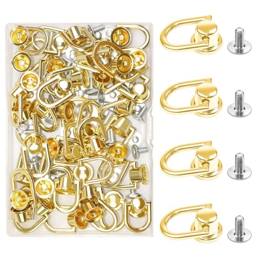40Pcs D Rings for Purse,Metal D Rings for Bag Making, Purse Hardware for Handbags, Crossbody Straps, Leather Craft, DIY Bag Repair (Gold) - color: Gold