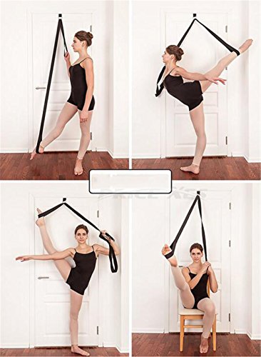Adjustable Leg Stretcher Lengthen Ballet Stretch Band - Easy Install on Door Flexibility Stretching Leg Strap Great Cheer Dance Gymnastics Trainer Stretching Equipment Taekwondo Training - color: blue