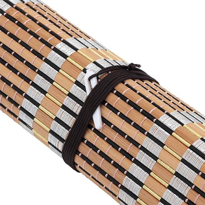 Creative Mark Paint Brush Roll Up Case - Bamboo Brush Mat with Tie Closure, 8 Large Pockets for Short and Long Handle Brushes, Breathable Design for Artists, Teachers, Students - size: Large