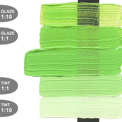 GOLDEN Heavy Body Acrylics, Light Green (Yellow Shade), 5 fl. oz. Tube | Artist grade acrylic paint with rich pigment load and a thick body that retains texture and toolmarks.
