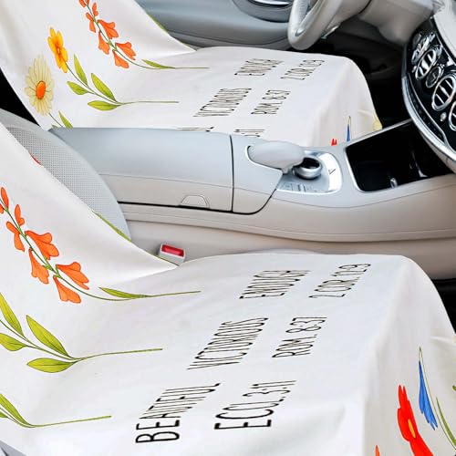 Hahafelt 2 Pack Car Seat Towel Cover with Storage Bag, Christian Floral | 63 x 32 in Car Towel Seat Cover Non Slip Waterproof, Gym Workout Swimming Running, Machine Washable Sweat Absorbent Protector - style: Christian Floral