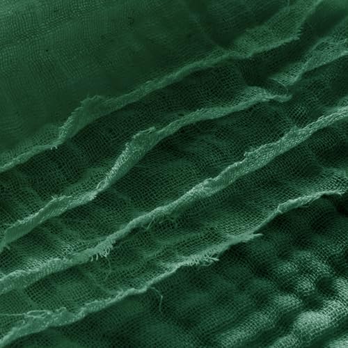 100% Cotton Muslin Blanket for Adult 90x90 4-Layers Gauze Throw - color: Dark Green, size: 90x90 inch