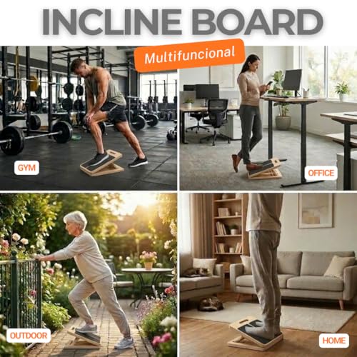 Slant Board for Adults & Ankle Board - Portable Velour Board for Squats, & Lower Body Training