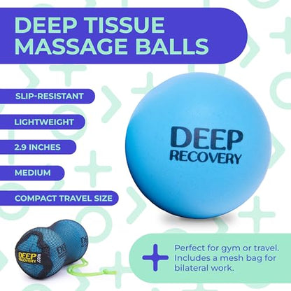 Deep Recovery Yoga Deep Tissue Massage Ball Set, Regular Density– 2.9-Inch Myofascial Release Balls for Feet, Back, Neck, Legs & Arms – Trigger Point & Mobility Therapy (2-Pack) - style: Regular