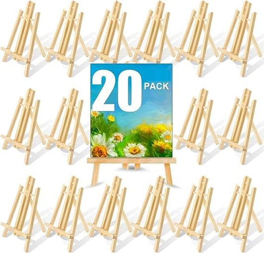 Qatalitic Set of 20 Wooden Easel, 12 Inches Display Easel Stand, H Frame Tabletop Stand for Painting Canvases, Art & Crafts, Business Card Display and Photo Sign Holder