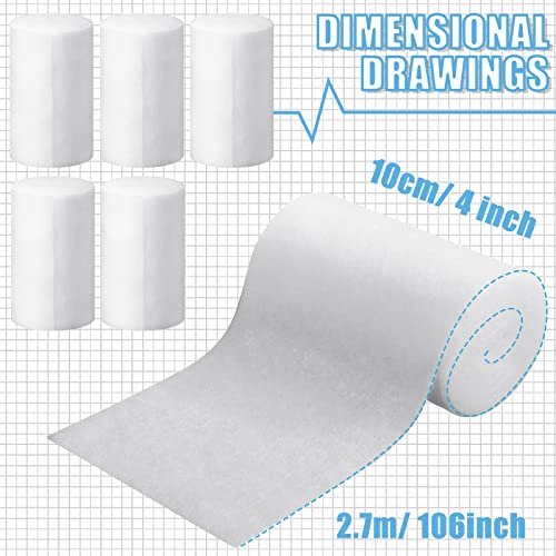 Treela 24 Rolls Cotton Cast Padding Individually Wrapped,4 Inch x 8.9 Ft | Soft Undercast for Plaster Casts, Pet Bandages, Halloween Mummy Decor, Mask Making, Art Projects, Comfortable Wrap - size: 4 Inch x 8.9 ft