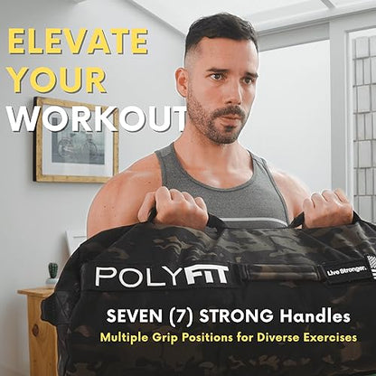 Polyfit Workout Sandbag Pro - Exact Sizing with Triple Closure Filler Bag - color: BLACK, size: 80 LB