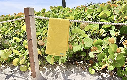 FaceSoft Eco Friendly Gym Towel for Working Out - Soft and Absorbent Cotton Exercise Towel - No Synthetic Microfibers or Plastics - Sweat Towel for Gym, Fitness, Sports, Yoga - Yellow - 1 Pc