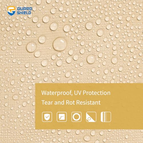 GUARD SHIELD Beige Tarp Heavy Duty Waterproof 30x40 Feet Outdoor Poly Tarps Cover Thick UV Resistant Canopy Tarpaulin with Grommets 10mil - color: Beige/Khaki, size: 30x40