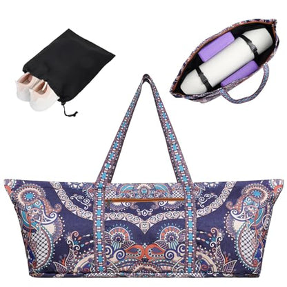 Yoga Mat Bag Yoga Mat Carrier with Shoes Compartment & Wet Pocket Pilates Bag with Zipper Pockets & Yoga Mat Holder Strap Yoga Bags and Carriers Fits All Your Stuff - color: Ancient Totem