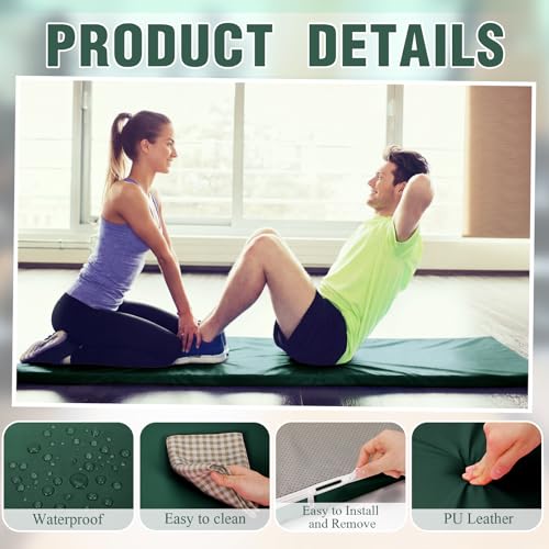 Lyrow 2 Inch Thick Yoga Mat 72x24 with Carry Strap Foam - color: Dark Green