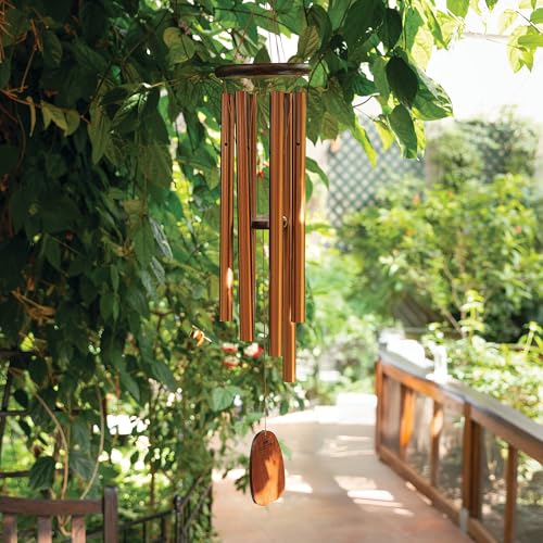 Woodstock Chimes Amazing Grace Wind Chime for Outside 40" Medium Bronze,Outdoor Decor for Patio, Porch, Garden, Memorial Gift for Loved Ones AGLBR - color: Bronze, size: 40" Large