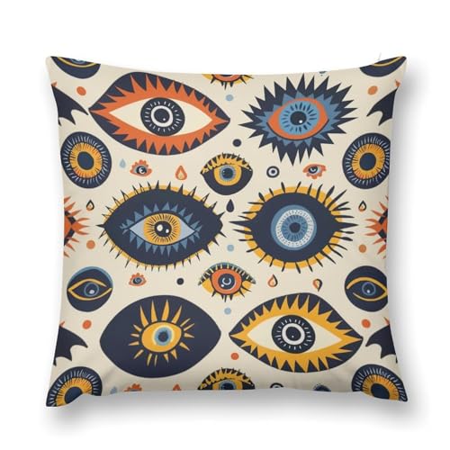 Evil Eye Decorative Throw Pillow Covers 18x18 Inch - color: Evil Eye
