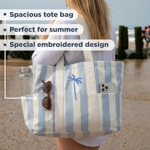 Folkulture Beach Tote Bags For Women, Beach Must Haves 2026-18x15 Inch | Waterproof,Sandproof, Large Tote Bags for Women, Swimming Pool, Beach Essentials, Simple Modern Pool Bag, Bolsos Para Mujeres - color: Palm Motif