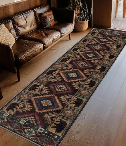 YIHOUSE Washable Western Cabin Runner Rug 2x8 Hallway - color: Bear, size: 2'x8' (Runner)