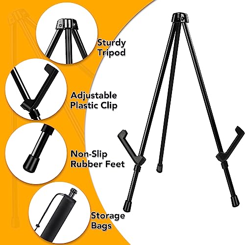 AROIC 12 Pack 14''Tabletop Easels, Black Steel Table Top Easels for Display | Adjustable Portable Table Top Easel for Paintings, Signs, Posters,Frame Pictures(with 12 Bags) - style: 12P