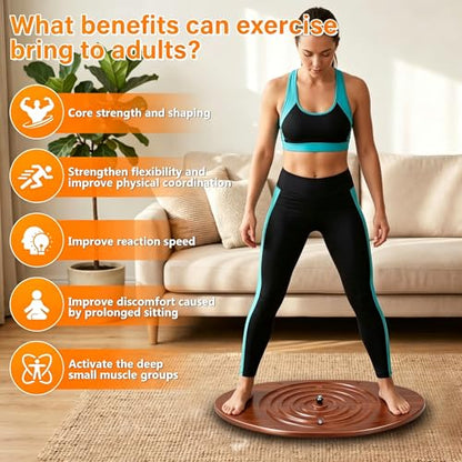 Wooden Balance Board With Maze, Wobble Board for Kids | for Toddlers, Teens & Adults for Exercise Training, Wobble Balance Board for Core Training, Rated for 440 Pounds of Weight