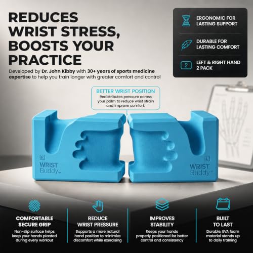 WRISTBuddy® Yoga Blocks 2 Pack, High Density Non-Slip, Hand-Shaped Design - color: Teal
