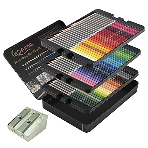 Jerry's Artarama Cezanne Superior Artists Colored Pencils - Set of 72 artist-quality Color Pencil, Perfect for Coloring, Easy to Sharpen Hardwood Pencils with Included Sharpener, Ideal for Drawing - size: 72 Count (Pack of 1)