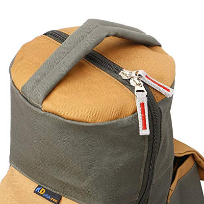 KD Yoga Mat Bag, Extra Large Cotton Canvas Tote, Adjustable Strap - M Green
