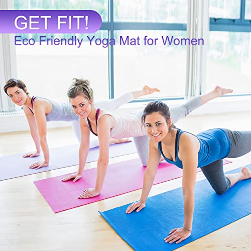 Funtery 3 mm Thin Yoga Mats Bulk, 68 x 24 in - color: Multiple Colors