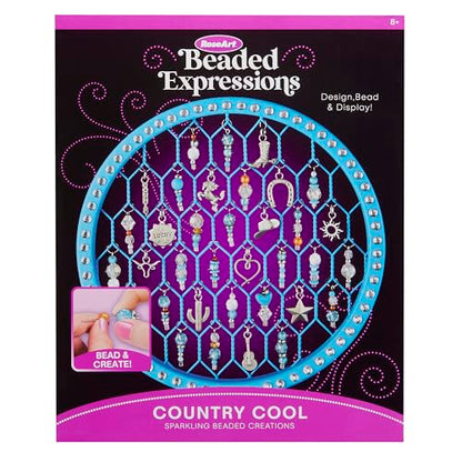 RoseArt Beaded Expressions Country Cool DIY Beaded Sun Catcher Craft Kit - Create Sparkling Country-Style Designs with Charms & Beads – Bead, Design & Display, Ages 8+ - style: Country Cool