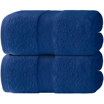 Luxury Soft Bath Sheet Towels Set - 650 GSM Cotton Luxury Bath Towels Extra Large 35x70 | Highly Absorbent and Quick Dry | Hotel Quality Extra Large Bath Towels Oversized, Navy Blue, 2 Pack - color: Navy Blue, size: Bath Sheets, 2 Pack