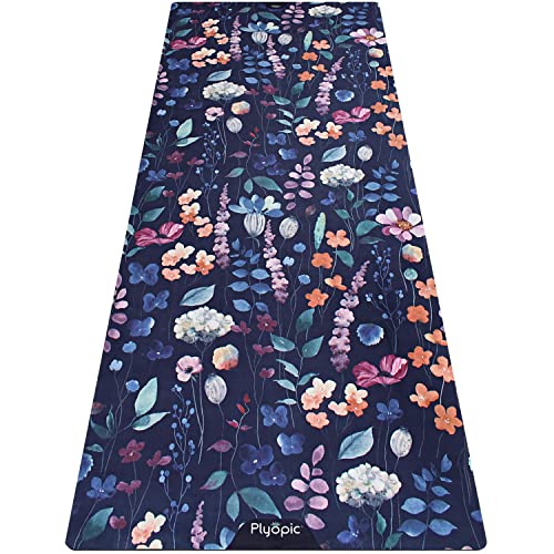 Plyopic All In One Yoga Mat | Luxury Sweat-Grip Mat/Towel Combo | Ideal for Yoga, Hot Yoga, Bikram, Pilates, Workout & Exercise | Eco-Friendly Natural Rubber - color: Wild Flowers