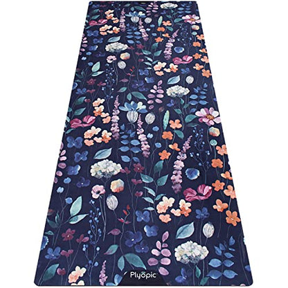 Plyopic All In One Yoga Mat | Luxury Sweat-Grip Mat/Towel Combo | Ideal for Yoga, Hot Yoga, Bikram, Pilates, Workout & Exercise | Eco-Friendly Natural Rubber - color: Wild Flowers