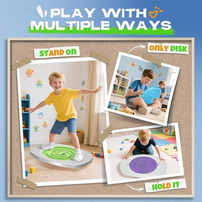 Balance Board Maze for Kids Sensory Training - 20" Wobble Board to Develop Coordination & Reduce Screen Time - 3 Difficulty Levels for More Fun - Maximum Load 130lbs - Meaningful Gift for Children
