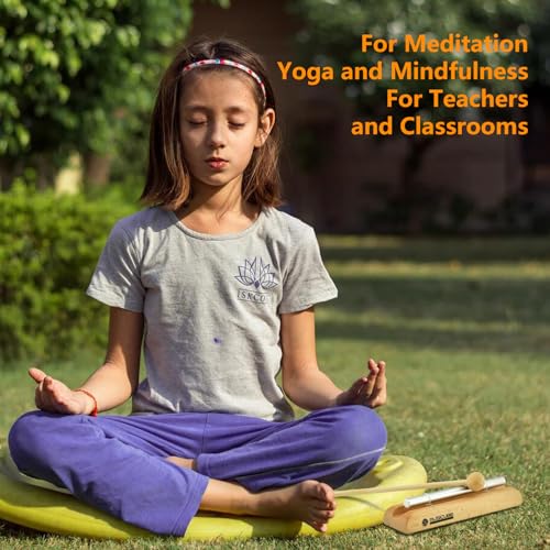 Meditation Chime C-Tone Chime Wooden Hand-held Chimes for Classroom Management, Yoga, Meeting and Sound Therapy, Chime Mallet Included 110801-NEW - size: C-tone