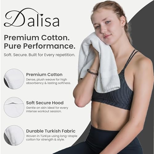 Dalisa Bench Hood Gym Towel, 100% Turkish Cotton, Non-Slip, White - color: White
