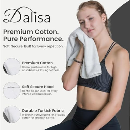 Dalisa Bench Hood Gym Towel, 100% Turkish Cotton, Non-Slip, White - color: White