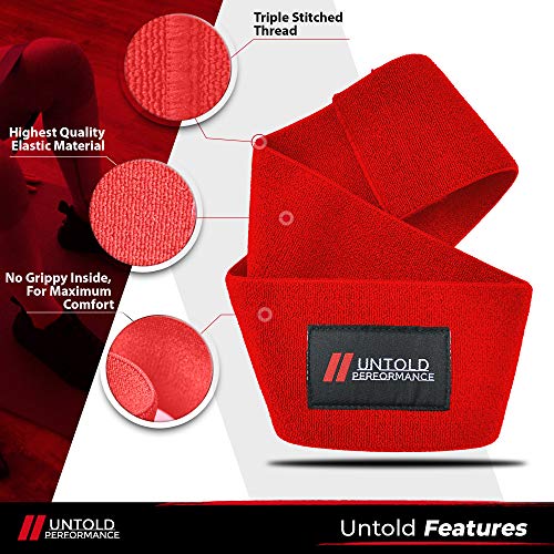 Heavy Resistance Bands - Hip Bands for Working Out, Premium Exercise Bands Resistance, Durable Resistance Bands for Strength, Flexibility & Glute Workouts - color: Red - Heavy