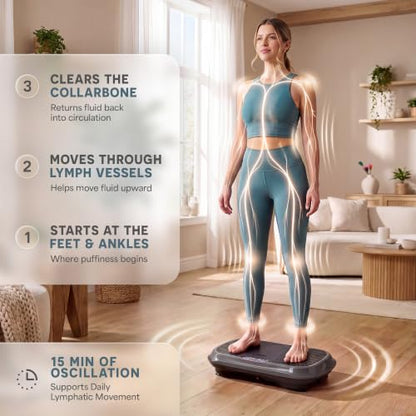 Lifepro Waver Vibration Plate Exercise Machine with 99 Speeds & 10 Presets | Resistance Bands, Non-Slip Surface, 330 lbs Capacity — Vibration Plate for Lymphatic Drainage, Body Toning, Full-Body Workout - color: Gray